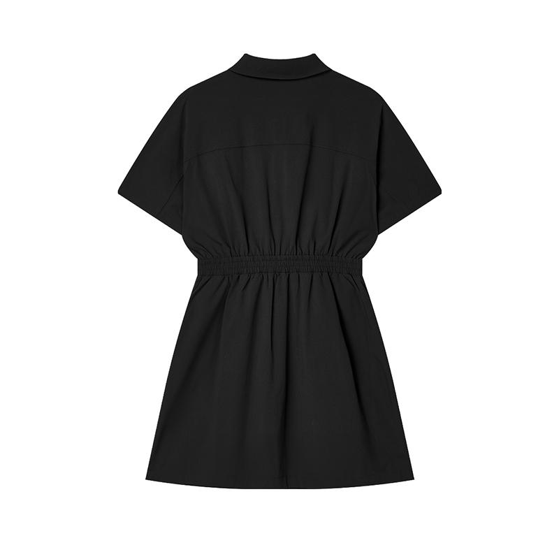 New FILA SS24 Short Sleeved Dress Women's Black F11W429302FBK