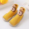 XIANGHUI Children's Shoes Socks Spring Cartoon All Cotton Baby Non-slip Floor Socks Soft Rubber Sole Baby Walking Shoes Socks