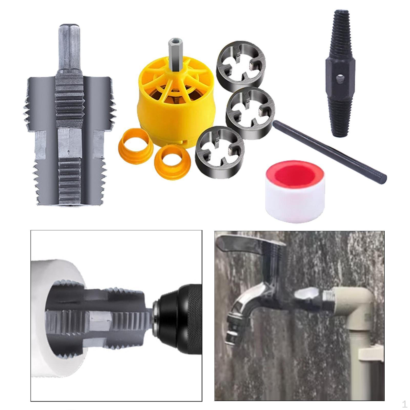 

Набор для нарезания резьбы на трубах из ПВХ, набор круглых плашек для домашнего использования, гаража, эффективные сантехнические инструменты из ППР With Wire Remover