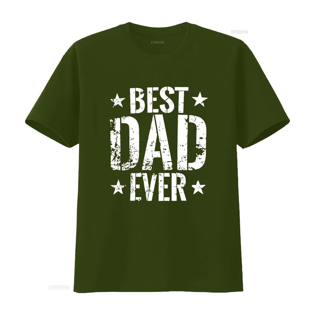 Best Dad Ever T Shirt Funny S for Fathers Day Husband Mens Vintage Washed Graphic Slightly Soft Homme Stretched Unisex