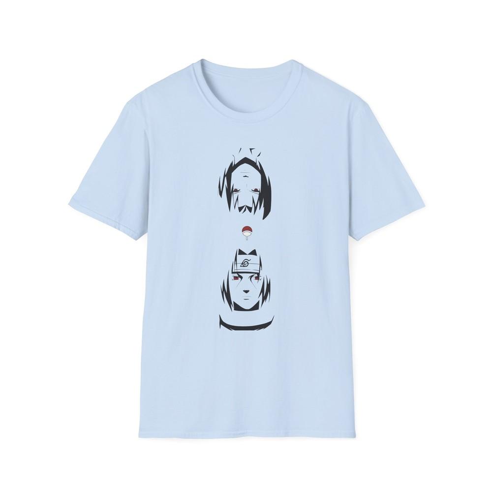 Unisex Jl Anime TShirt Softstyle Back Front Printed Itachi And Sazuke S