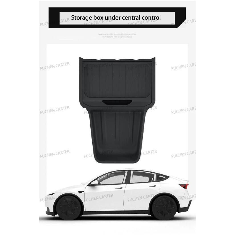 TPE Under Central Control Storage Box For Tesla Model Y Standard 2025+ Flip Cover design Tissue Box Storage interior Accessories