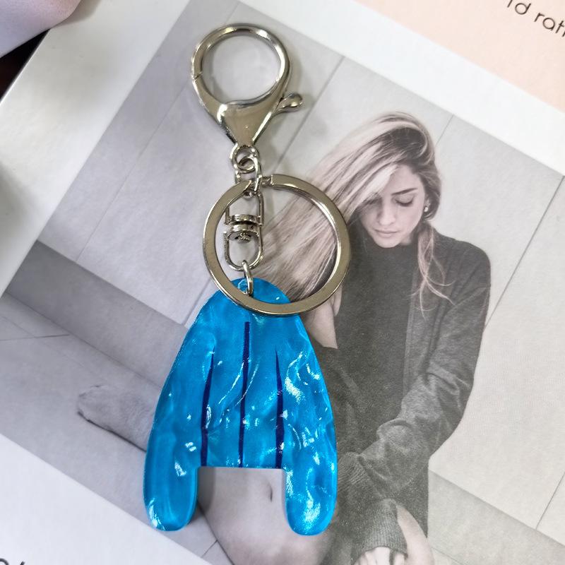 Creative Swimming Pool Keychain Wavy Keychain Decorations Car Key Ring Swimming Pool Keychain  Pendant Swimmer's Gift