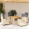 Vidaxl 5-Cz. Gartenmöbel-Set mit Kissen, Beige, Polyrattan