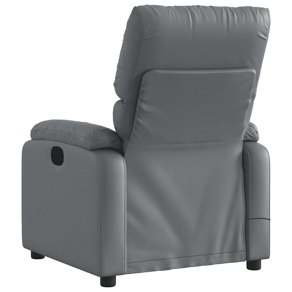 Vidaxl Foldable Massage Armchair, Electric, Grey, Faux Leather