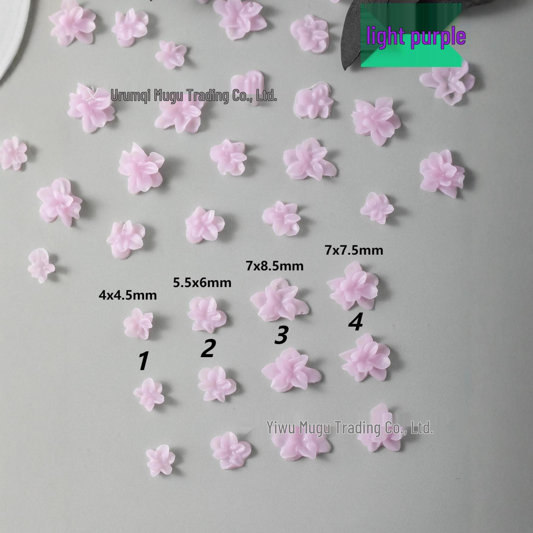 Peach Blossom Youthful Bloom: Chinese-Style Cherry Blossom Nail Art Decorations - Mixed Sizes in Resin and Rhinestones