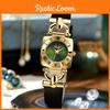 Relógio Feminino Quadrado Retro de Quartzo com Pulseira de Couro À Prova d'Água Para Elegância Casual