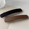 Vintage Solid Color Hair Clip Frosted Matte Spring Clip Rectangle Non-Slip Hair Grip for Women