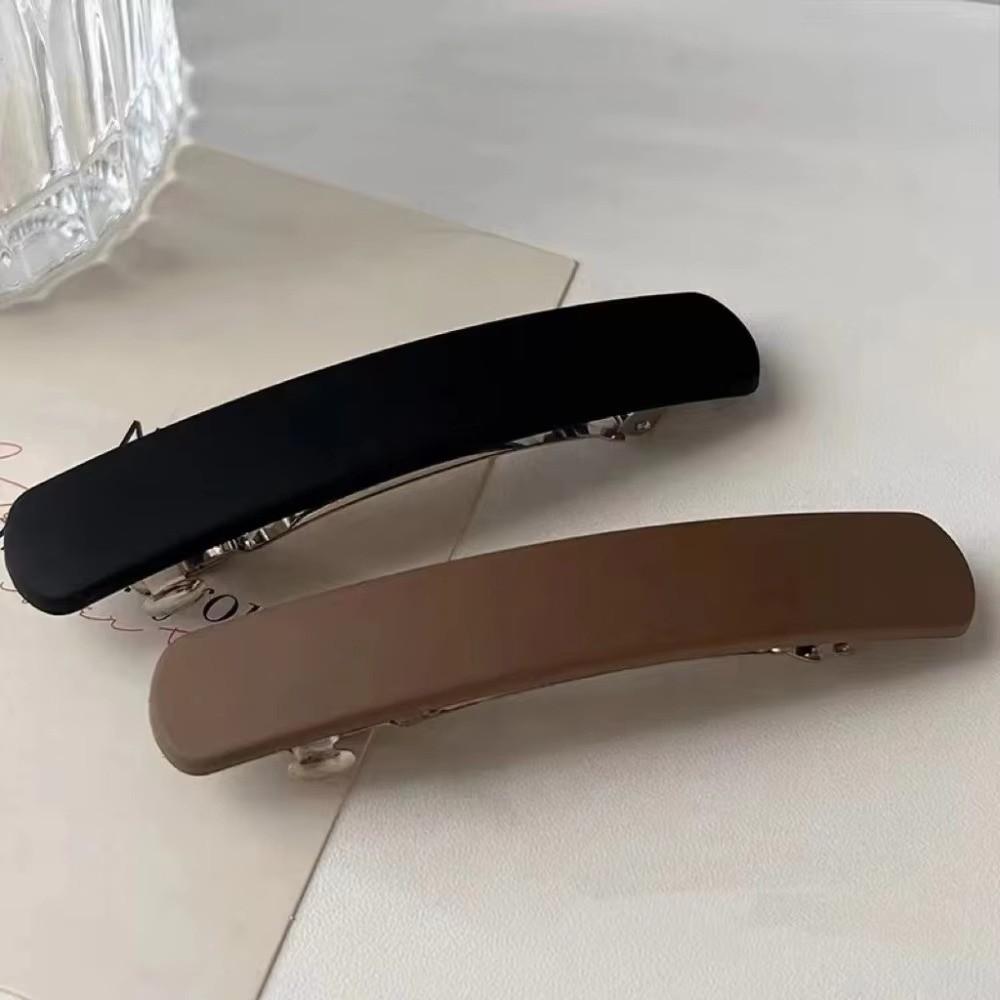Vintage Solid Color Hair Clip Frosted Matte Spring Clip Rectangle Non-Slip Hair Grip for Women