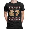 Christmas 67 Funny Xmas T-Shirts Men  Vintage 100% Cotton Tees Crew Neck Short Sleeve T Shirts Summer Tops