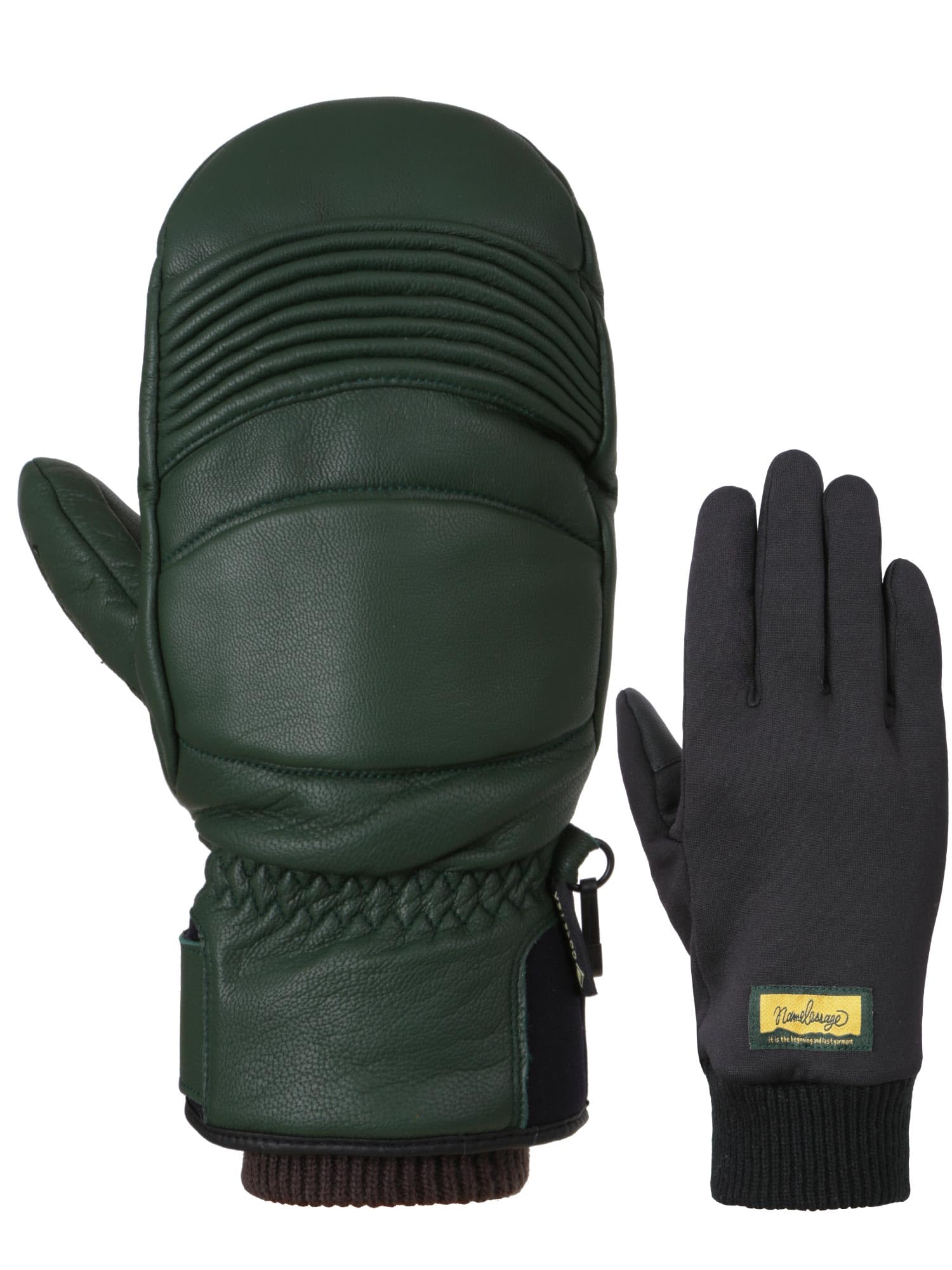 

Namelessage Snowboard Mittens with Inner 6 4 Forest Size Snow Gloves, GORE-TEX Gloves, Leather, Colors, Sizes, AGE-34ML, Green, S, Gloves, Gloves,