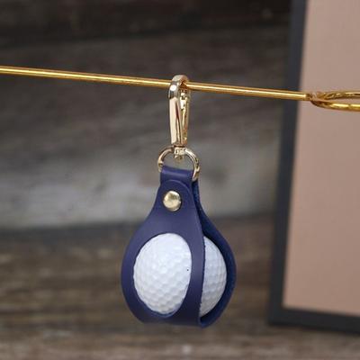 Faux Leather Golf Ball Holder Portable Waist Hanging Golf Ball Carrier Bag Case with Zinc Alloy Buckle Golf Accessories Men Women Golfer Gift