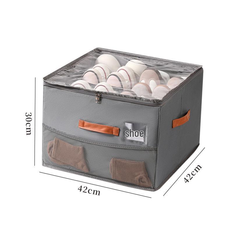 Foldable Fabric Organizer Box with Lid: Multifunctional, Divided Compartments for Underwear, Panties, Shoes, or Sundries.