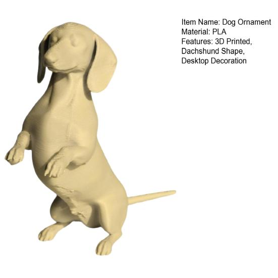 3d Printed Dachshund Figurine Modern Mini Dog Shape Sculpture DIY Coloring Animal