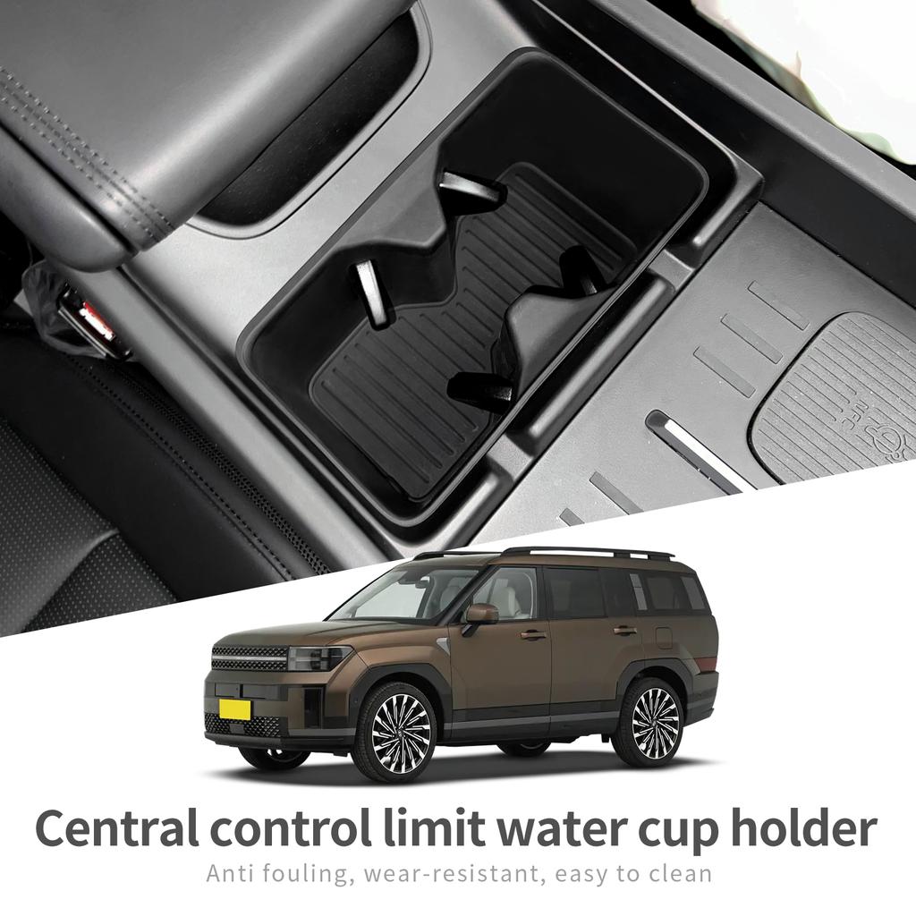 For Hyundai Santa Fe 2025 2025 Water Cup Holder Car Accessories Silicone Shock-Absorbing Drinks Holder Storage Box Tidying Tray
