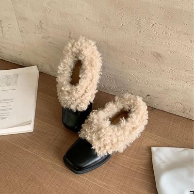 916-3~ Coarse Heel French Square Head Mao Mao Mary Jane Single Shoes Women's Shoes New In Autumn and Winter 2025