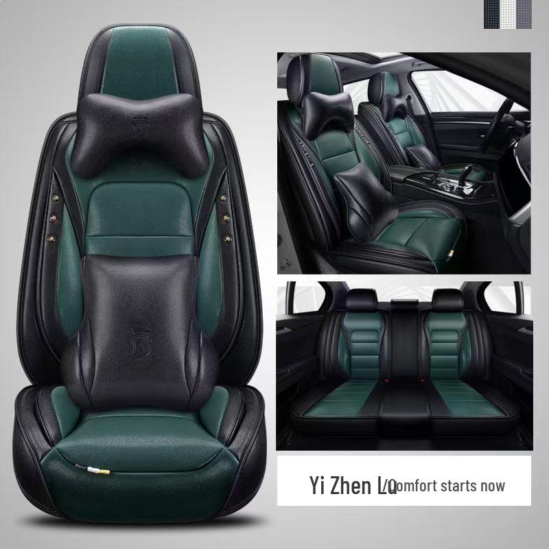 Universal Cartoon Car Seat Cushion - Four Seasons, Wear-Resistant, Dirt-Resistant, Full Surround, Leather Cover for Five-Seaters
