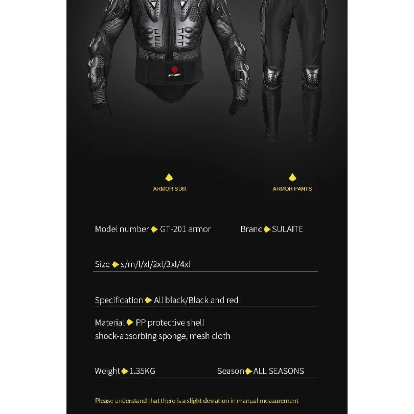 Sulaite Motorcycle Jacket Racing Riding Armor Protector ATV Motocross Body Protection Jackets Enduro Clothing Protective Gear