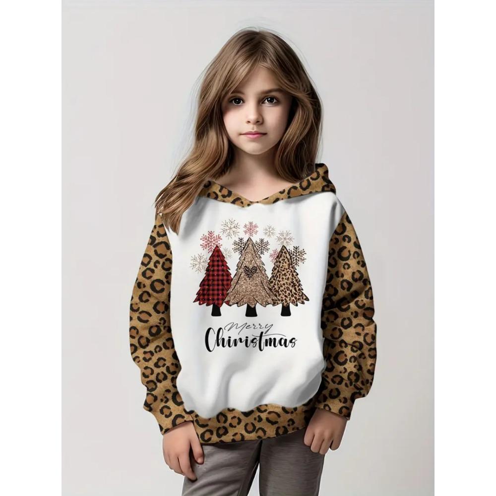 Christmas Girl Clothes Cute Santa Claus 3D Print Fashion Hoodies Fashion Holiday Kids Tops Loose Comfortable Children's Clothing