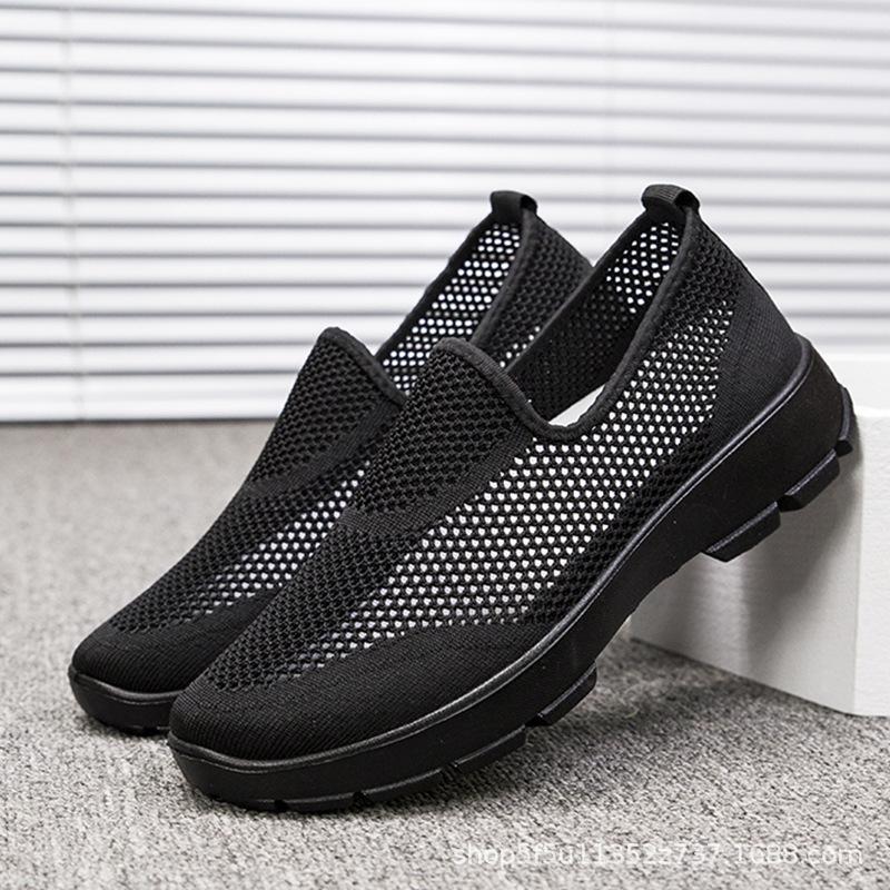 Cloth Shoes Casual Mesh Shoes Lazy Shoes Men's Shoes Ultra-light Thick Sole Comfortable Breathable Health Shoes Men