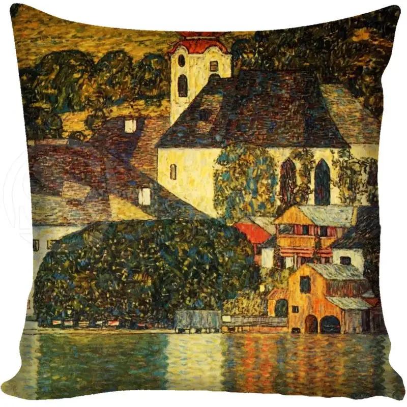 G0309 Hot Sale Gustav Klimt The Kiss Square Pillowcase Custom Zippered Cushion Pillow Cover Case 45x45cm