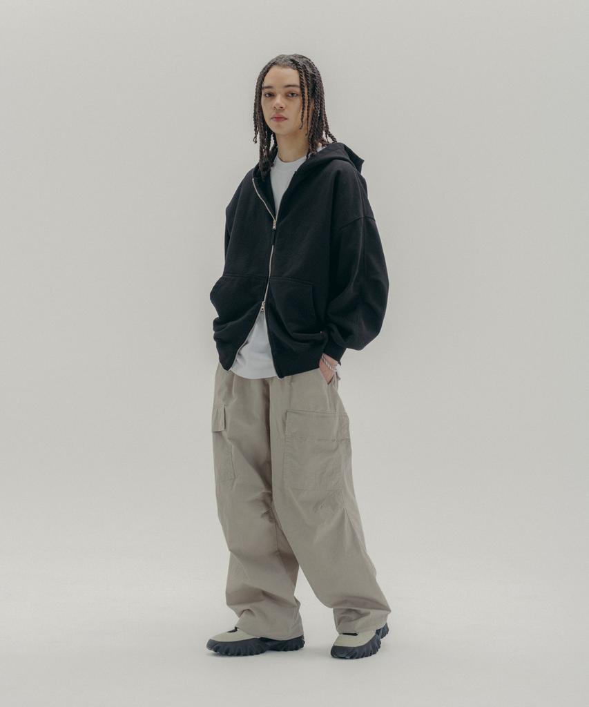 Psshopper Small Logo Washed Zip-Up Hoodie [Black]