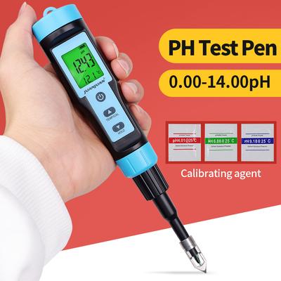 מד pH דיגיטלי למזון 0.01 חיישן דיוק גבוה בודק טמפרטורה וחומציות 0-14pH עט גילוי למזון פירות גבינה בשר שימורים