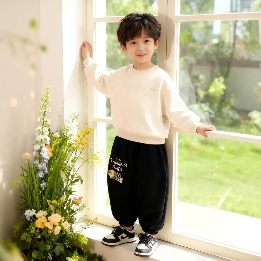 Nouveau pantalon de jogging ample unisexe pour enfants 2025: Pantalons de mode décontractés pour garçons Printemps/Automne