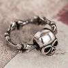 Skeletons Ring for Women Silver Color Spooky Halloween Lady Metal Jewelry Party Statement Gothic Accessories for Festival