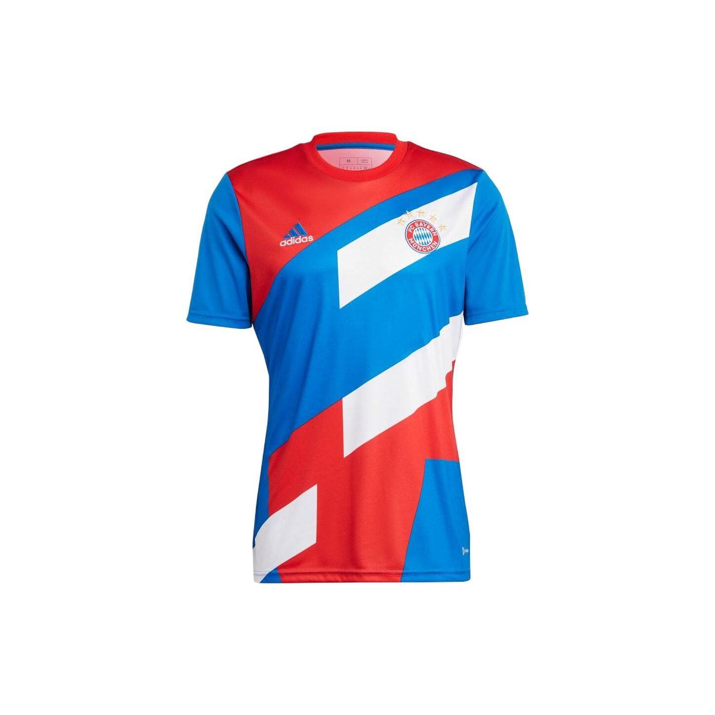 

adidas FC Bayern Munich Men s Pre-Match Short Sleeve T-Shirt Red/Blue/White HU1261 3XL