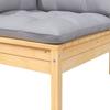 6 Piece Garden Lounge Set with Grey Cushions Solid Pine Wood