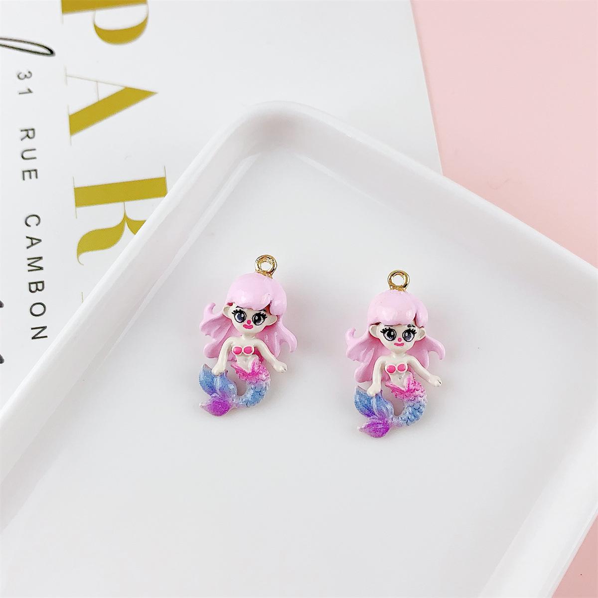 

Colorful 3D Mermaid Princess Pendant for DIY Jewelry 15mm*25mm, approx. 3.5g/pc