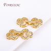 18K Real Gold Plated Connector For Jewelry DIY Necklace Clasps Fasteners Brass With Zircon Locks For Bracelets Accessories