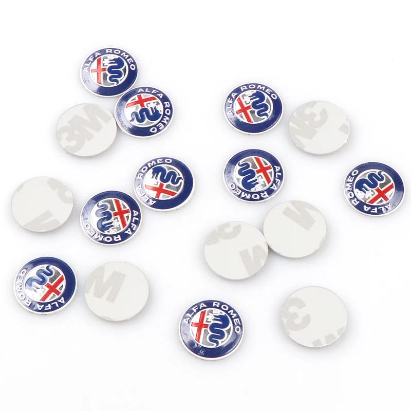 Car Stickers For Alfa Romeo 5/10PCS 14mm Car Remote Key Sticker Aluminum Badge For Alfa Romeo 159 Sportwagon Giulietta Mito 147