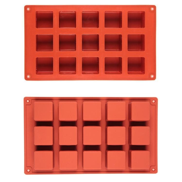 Dessert Schokoladenformen 15 Kavitäten Quadratische Silikonformen Mousse Kuchen Dekorationsformen Backwerkzeug für Mousse Kuchen, Gebäck