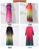 Middle Eastern Style Women's Gradient Robe Dress, Semi-High Neck, Plus Size, High-End Bud Skirt.