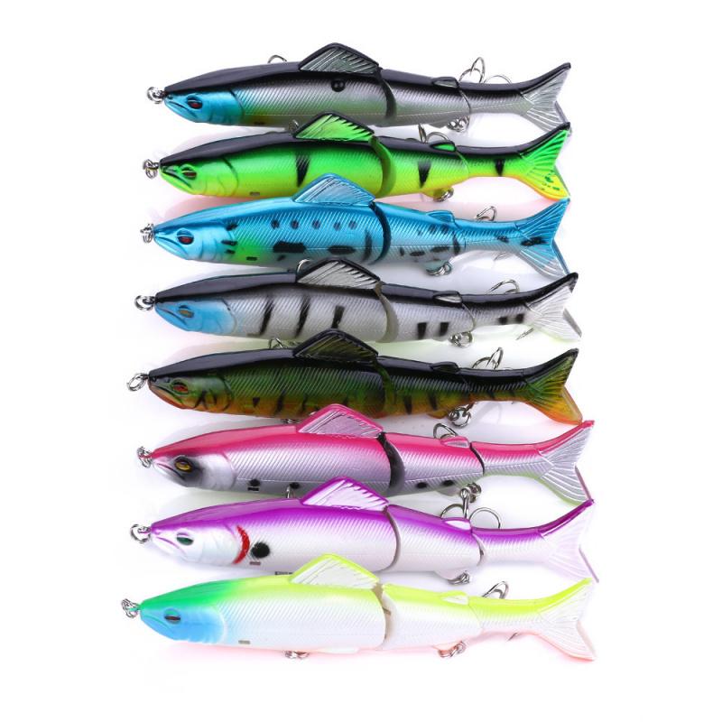 Multi-section Simulated Fish Lure Bait13CM 17G 4No. Hook with Rattle Beads Hard Bait Fake Bait Fishing Gear Fish Bait Long Casti
