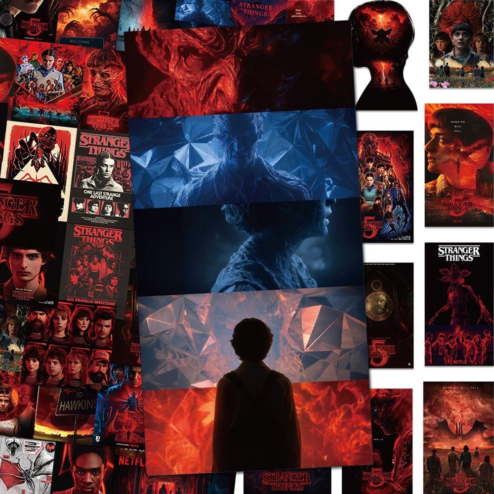 54 PCS Stranger Things Stickers,Stickers Movie Anime Stickers for Laptop Journal Skateboard Guitar Luggage