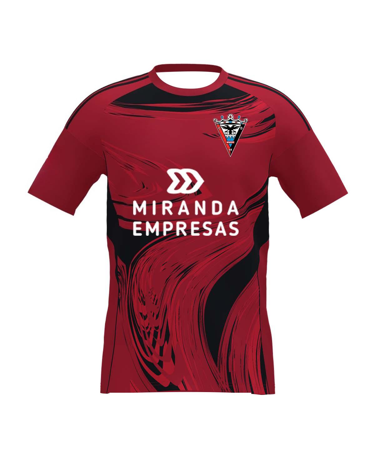 

CD Mirandés Red with Black Swirl Patterns Outfit Breathable Sports Short Sleeve Soccer Jersey 3d Prints Jersey S
