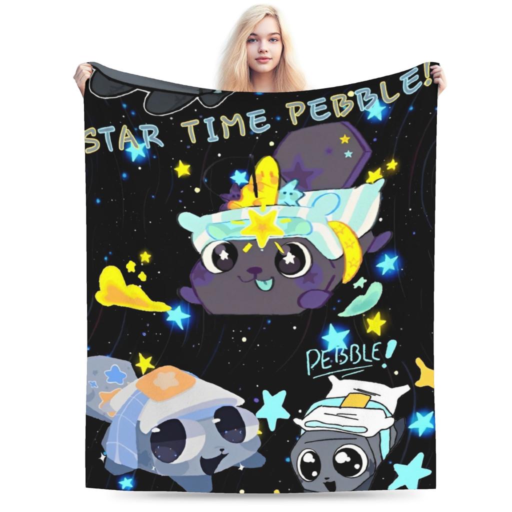 Super Soft Dandys World Pebble Throw Blanket Premium Fleece Flannel Lightweight Bed Blanket Fuzzy Plush Bedspread All Season Use