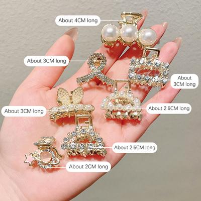 Mini Pearl Hair Claw For Women Girls Retro  Flower Crab Claw Clip Small Hairpins Hair Crab Girl Hair Accessories