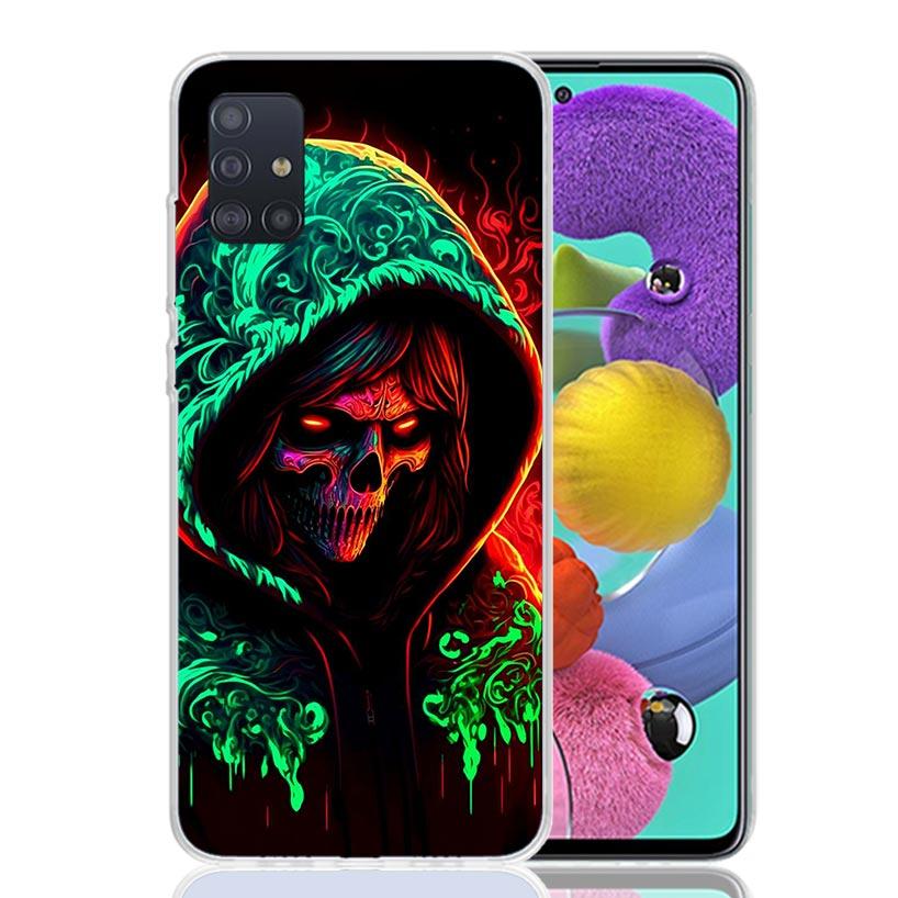 Halloween Moon Witch Horror Phone Case For Samsung Galaxy A52 A32 A22 A12 A02S A50S A30S A51 A31 AA71 Note 20 Ultra 10 S10 Plus