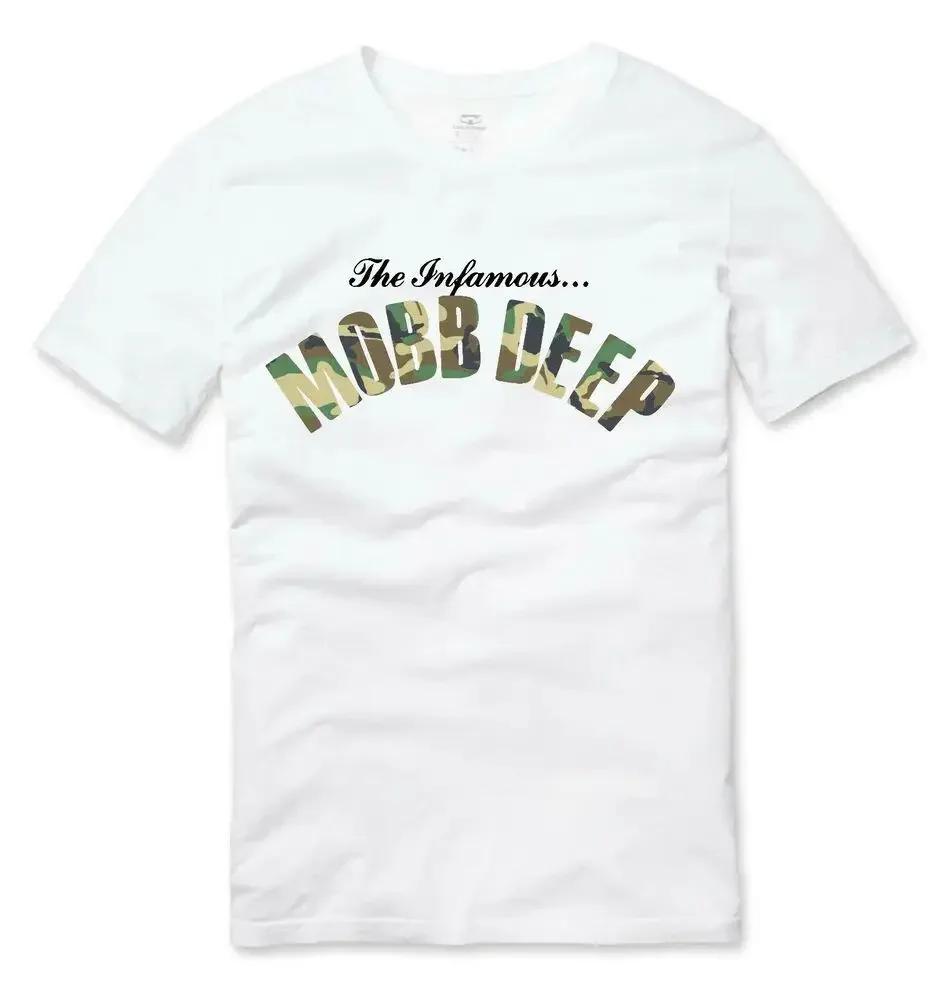 Pánské značkové módní tričko Letní trička Mobb Deep Pánské Infamous na červeném tričku Červené Unisex s krátkým rukávem Pánské ležérní tričko