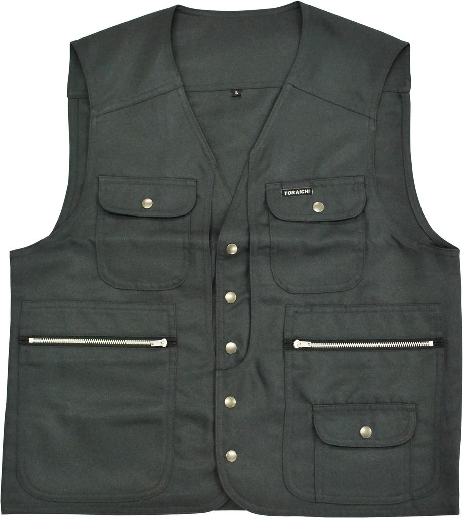 Toraichi Size LL Men's Vest, 9309-661-77, 77-Sumi Gray,