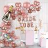 Rose Gold Bachelorette Party Balloon Arch Kit with Champagne Bottle and Ring Balloons
