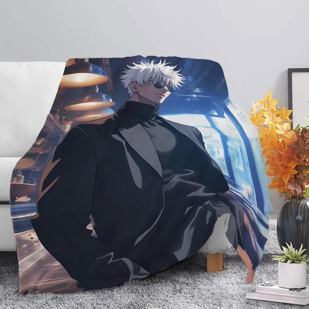 Anime Jujutsu Kaisen  Printed Picnic Blankets Warm Blanket Gojo Satoru Soft and Comfortable Blanket Home Travel Birthday Gift