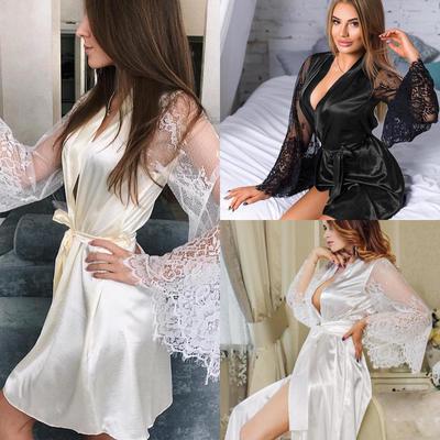 Sexy Lingerie Women's Sexy Imitation Ice Silk Plus Size Pajamas Nightgown
