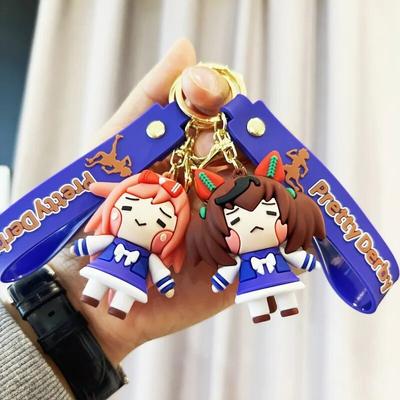 Süße Anime Pretty Derby PVC Figur Cosplay Anhänger Cartoon Puppe Schlüsselanhänger Auto Rucksack Schlüsselanhänger Schlüsselschnalle