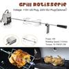 110V/220V Velký nerezový gril Rotační rožeň Rošt na prase/kuře Motorová sada 4W