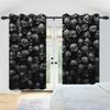 2pcs/set Skeleton Skull Black Window Curtain Horror Halloween Haunted House Home Bedroom Decor Blackout Polyester Fabric Curtain